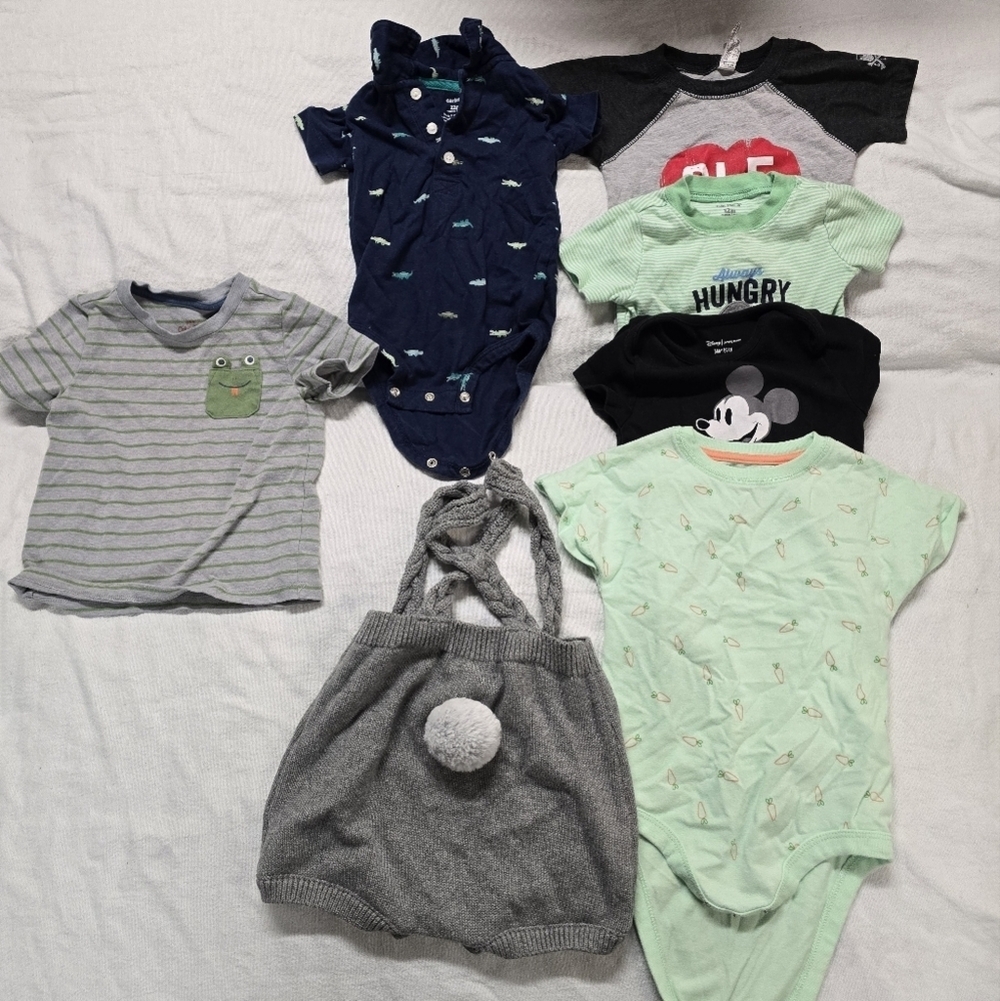 Baby boys size 12 months summer clothing bundle of 7